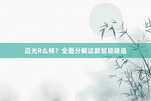 迈光R么样？全面分解这款智能建造